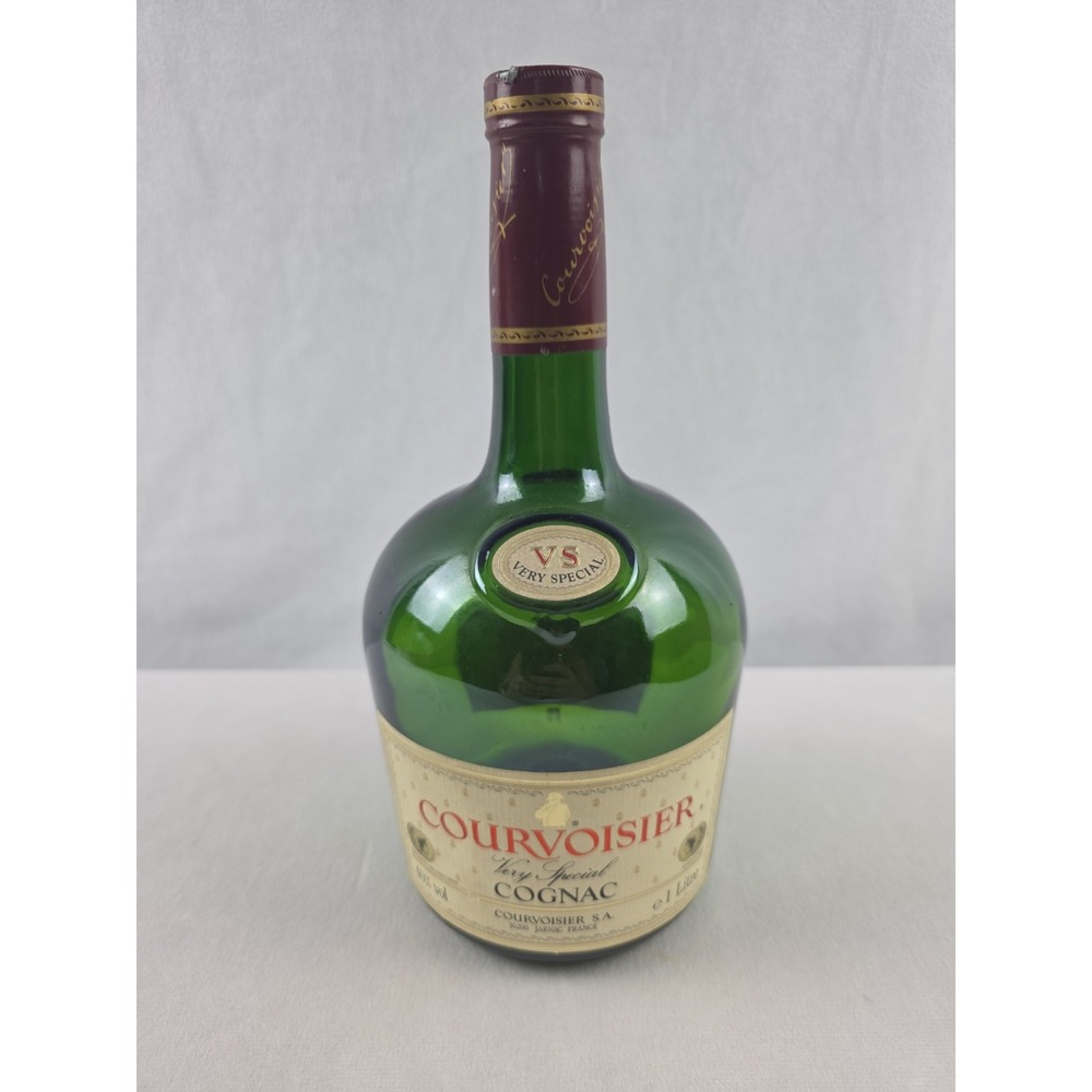Courvoisier French Cognac Empty Green Bottle VS Very Special 1 L Empty Bottle